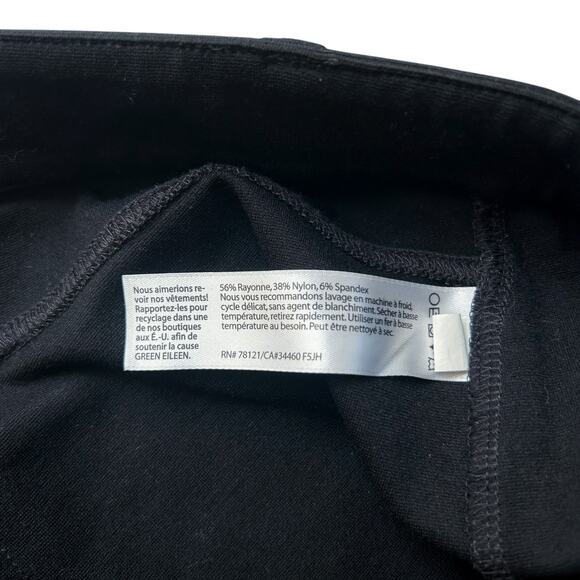 Eileen Fisher Black Pants Small Equestrian Breeches Stretch Knit Ankle Zip (15) - Picture 8 of 12